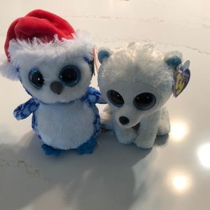TY Beanie Boos (Icicles the bird and Tundra the polar bear)
